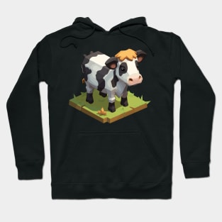 Cute Chubby Chibi Isometric Cow Hoodie